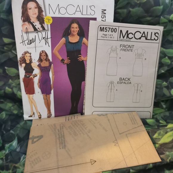 2 UNCUT Sewing Patterns McCall's M5700 & M5623 for Dresses, Hillary Duff, empire - Picture 5 of 7
